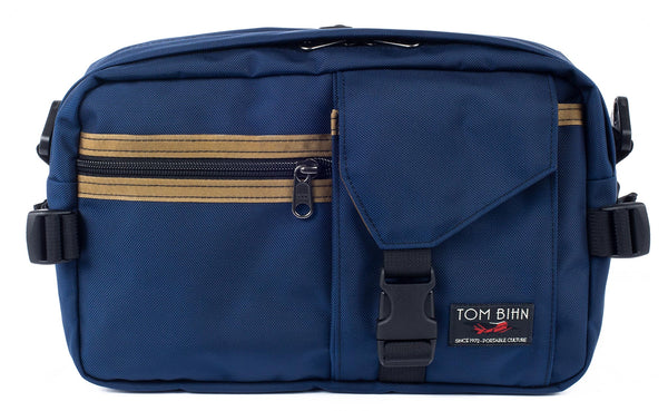 The LGD in Deep Blue/Coyote/Coyote. Front view of the bag.